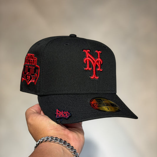 59FIFTY NY METS BLACK UNDERVISOR RED PATCH FINAL SEASON