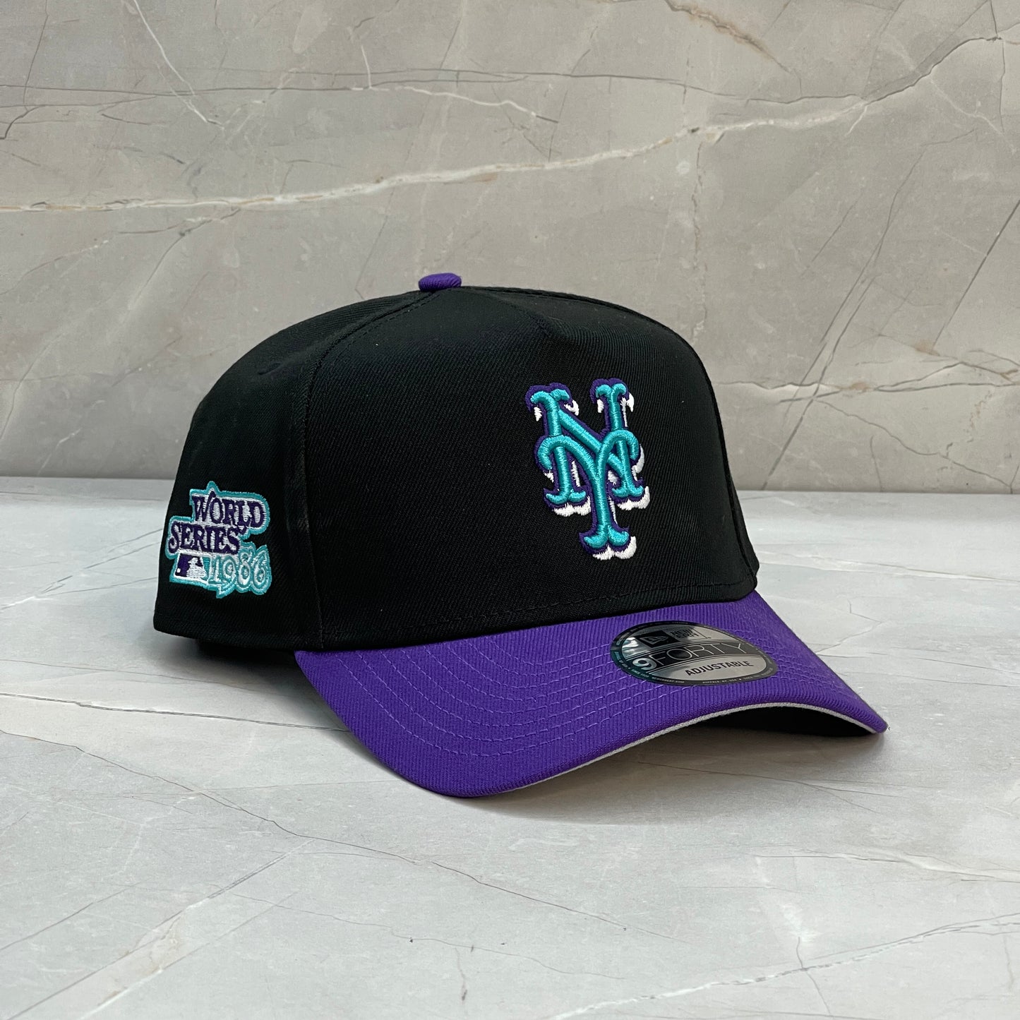 9FORTY A-FRAME NY METS BLACK PURPLE WS 1986