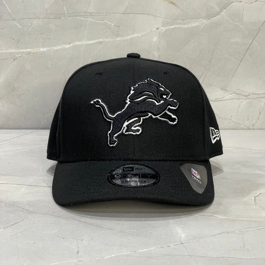 9FIFTY NEW ERA DETROIT LIONS BLACK B&W LOGO