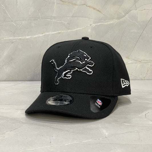 9FIFTY NEW ERA DETROIT LIONS BLACK B&W LOGO