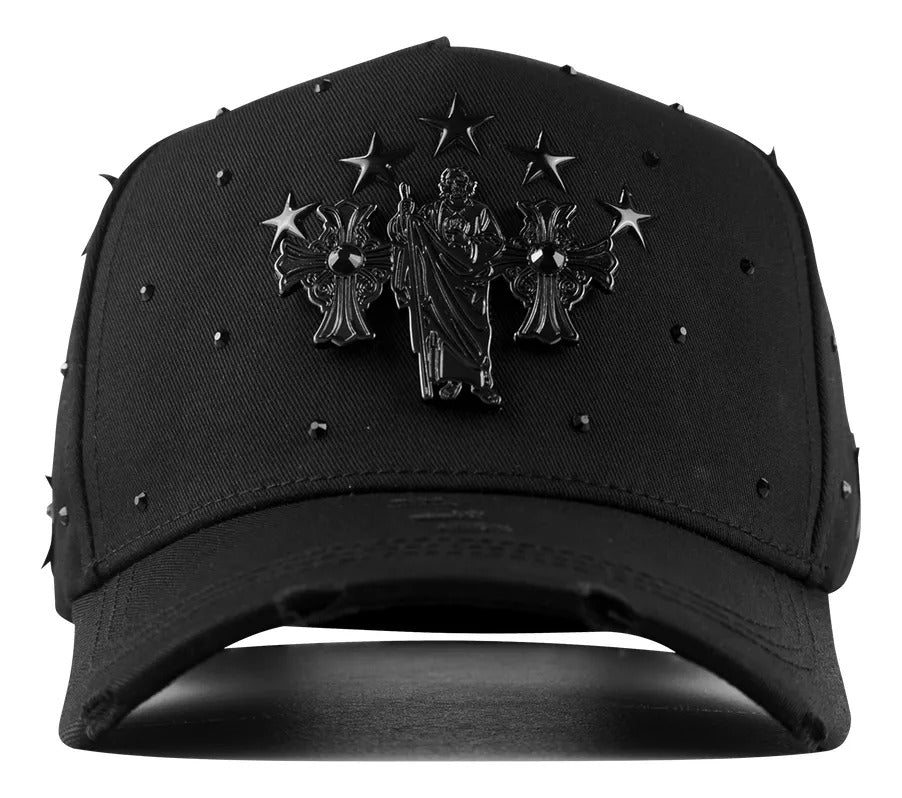 BELICA MZ HATSS SAN JUDAS BLACK ON BLACK CRUZ