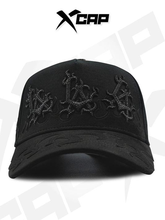 BELICA XCAPS LA DODGERS BLACK ON BLACK FLAMES